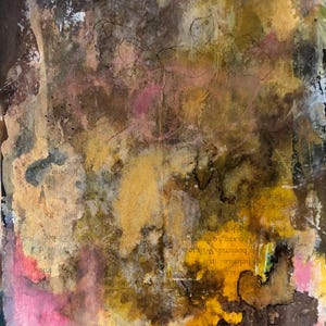 Dipinto originale, arte astratta, arte espressiva, collage di tecniche miste, piccolo dipinto su carta, opera d'arte fatta a mano, arte energetica, paesaggio fantasy