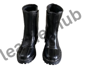 Mandalorian Boots, Din Djarin Lederstiefel Schwarz, The Mandalorian Custom Mando Boots Star Wars, Handgefertigte Leder Cosplay Mando Boots