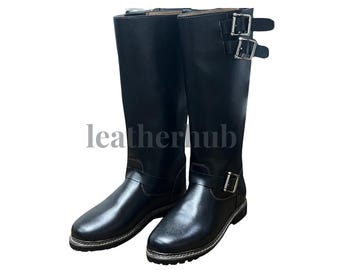 Men Real Leather Riding Over Knee Boots Shoes, Riding Boots, Equestrian Boots, Horse Riding Boots, Black Leather Boots, Long Leather Boots