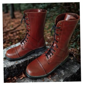 WWII US Army Paratrooper Boots: Full-Grain Leather, Goodyear Welt