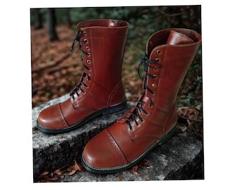 WWII US Army Paratrooper Boots: Full-Grain Leather, Goodyear Welt