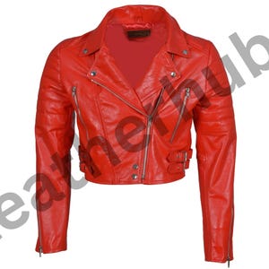 Ladies Cropped Jacket Short Body Gothic Top, Black Biker Real Leather Jacket, Women cropped biker jacket, Cropped Moto Biker Jacket Women