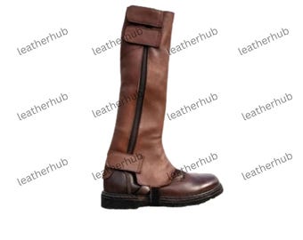 Funda para botas Bo-Katan Kryze, funda para botas mandalorianas, funda para zapatos de disfraz de Halloween, funda para botas de cuero inspirada en Boba Fett, polainas de cuero marrón para botas