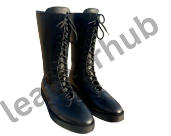 Handmade Leather Wrestling Boots: High-Top, Flexible, Durable