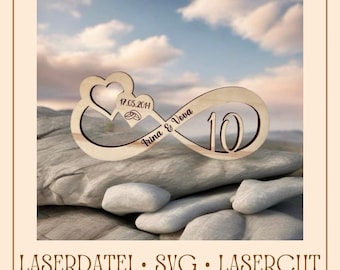 Laserschneiden Hochzeit jahrestag svg unendlichkeitszeichen holz schild geschenk laser cut holz laserschneiden Jubiläum hochzeitstag plotter