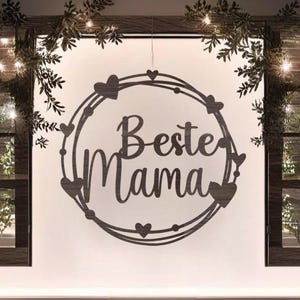 Laserdatei Schild Türschild Muttertag beste Danke Mama Ostern Frühling Kranz Plotterdatei Laser cut SVG Datei Set Fensterdeko Laserschneiden