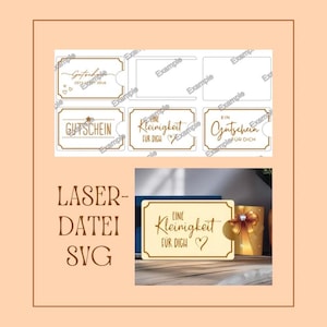 Laserdatei Gutschein halter svg Laser cut Datei Geburtstags Geschenk Weihnachten Hochzeit Wunscherfüllung Geschenkidee Vorlage Geldgeschenk
