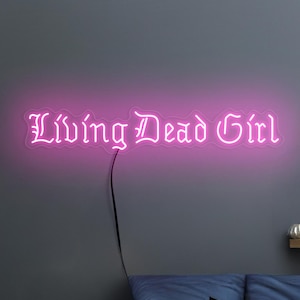 Living dead girl neon sign, Gothic girl room sign, Goth bedroom sign, Girls room neon sign decor, Emo neon sign, Gothic room wall art decor