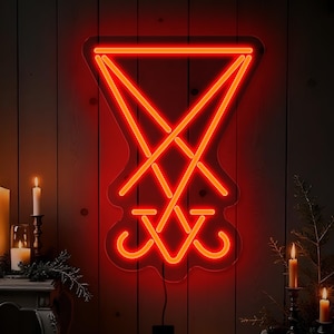Sigil of Lucifer neon sign, Occult symbol neon sign, Satanic neon sign, Gothic neon sign decor, Satanic art decor, Occult wall art decor