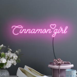 Cinnamon girl neon sign, Girls room neon sign, Music quote sign decor, Gift for her, Aesthetic cinnamon girl decor, Girls room art decor
