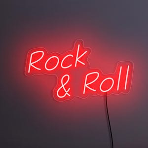 Rock and Roll neon sign, Music neon sign, Rock & Roll led sign, Music studio neon sign decor, Rock lover gift, Rock and Roll wall art decor