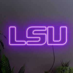 Louisiana State University neon sign, LSU Fighting Tigers neon sign logo gift, Football team sign decor, Louisiana Tigers wall art decor