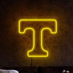 University of Tennessee neon sign, Power T neon sign, Tennessee Vols logo, Football team sign, Tennessee Vols gift, Tennessee Vols art decor