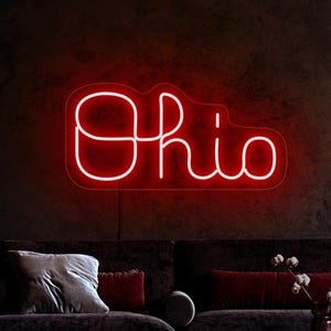 Ohio State University neon sign, Ohio Buckeyes neon sign, Ohio Buckeyes logo, Football team sign, Ohio Buckeyes gift, Ohio Buckeyes decor