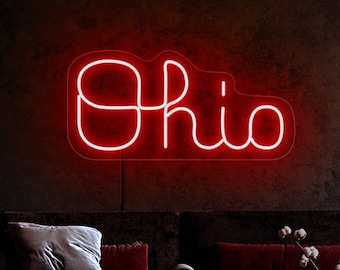 Ohio State University neon sign, Ohio Buckeyes neon sign, Ohio Buckeyes logo, Football team sign, Ohio Buckeyes gift, Ohio Buckeyes decor