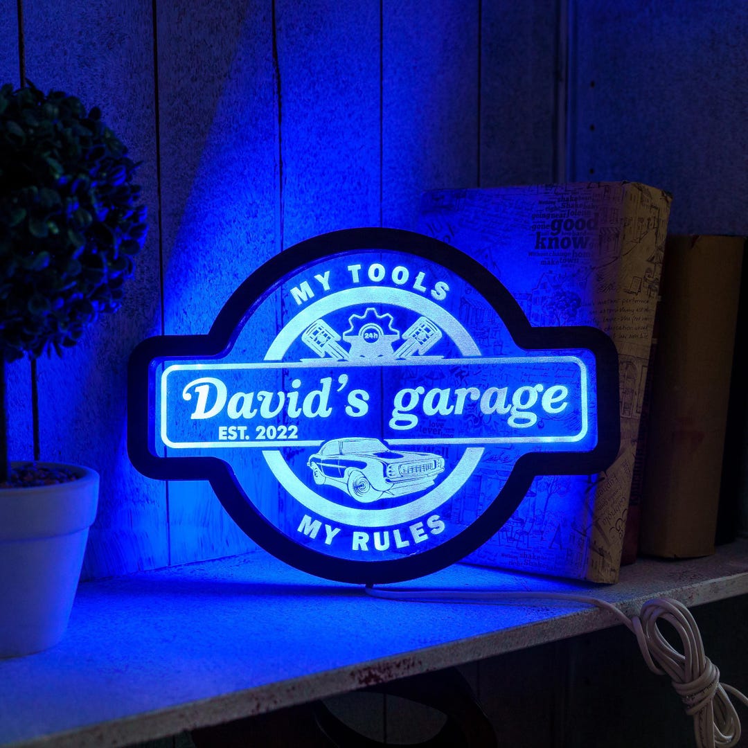 Personalized Garage Neon Sign, Custom Garage Led Sign, My Tools My ...