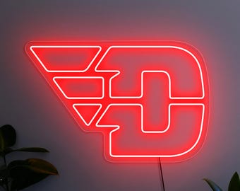 University of Dayton neon sign, Dayton Flyers neon sign, Dayton Flyers logo gift, Basketball team sign decor, Dayton Flyers wall art decor