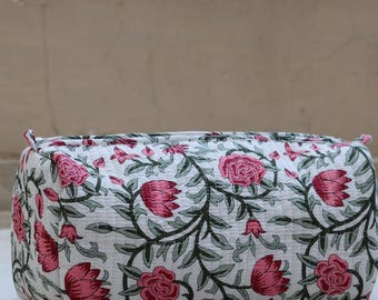 Personalized Cosmetic Bag, Handmade Cotton Travel Pouch, Bridesmaid Gifts,easter Gifts