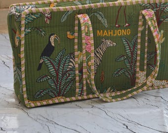 American nigh Game Bag .Embroidered Mehjong tile Bag , Gift for Mahjong Lover, Mahjong Accessories Bag, Mah jongg bag