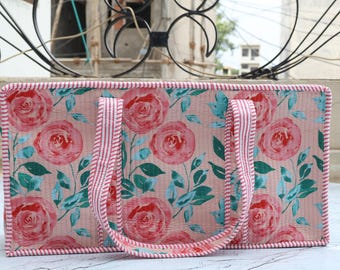 Personalized Quilted Rose Print Mahjong Bag, Mahjong set carry Bag, Personalized Christmas Gift for her, Amercian night Game Bag,Rack Holder