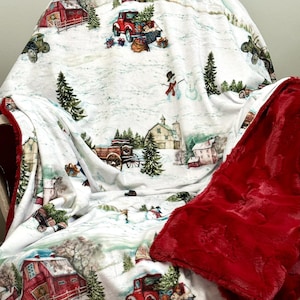 Adult Minky Blanket, Tis the Season Christmas Minky Blanket, Throw Blanket, Minky Blanket Adult, Farmhouse Blanket, Farmhouse Christmas