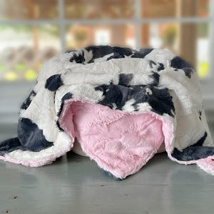 Adult Minky Blanket, Cow Minky Blanket, Adult Throw Blanket, Gifts for Mom, Western Blanket, Pink Minky Blanket, Business Gifts