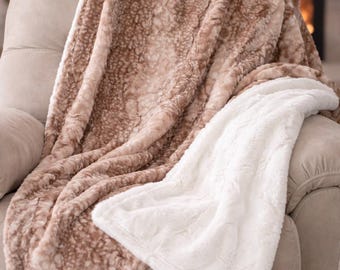 Adult Minky Blanket, Fawn Minky Blanket, Softest Plush Throw Blanket, Cozy Movie Night Blanket, Woodland Deer Couch Throw