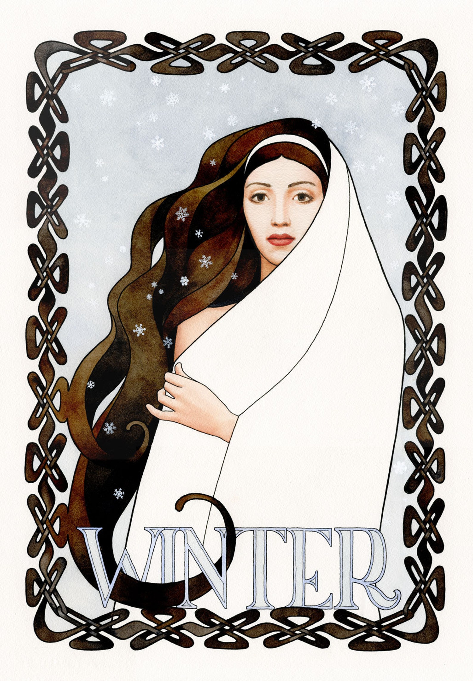 The Four Seasons II Winter. Goddess Art, Watercolor, Painting, Winter ...