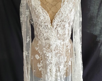 Antique Lace Vintage Wedding Dress. Bridal gown, 1900's French Tambour Lace.