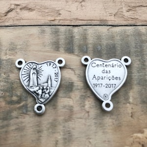 Set of 5 Our Lady of Fatima 100 Year Anniversary Rosary Center - 3/4&quot; 