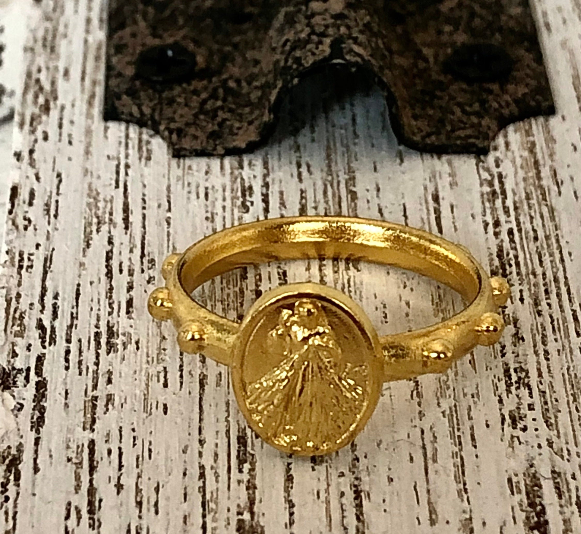 Mercy Robes Rings Divine Mercy Rosary Ring, SET OF 5 Silver or Gold Tone, Decade Rosary ...