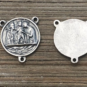 Holy Family Rosary Centers, Set of 4 Holy Family Round Rosary Centerpieces, 3/4 inch