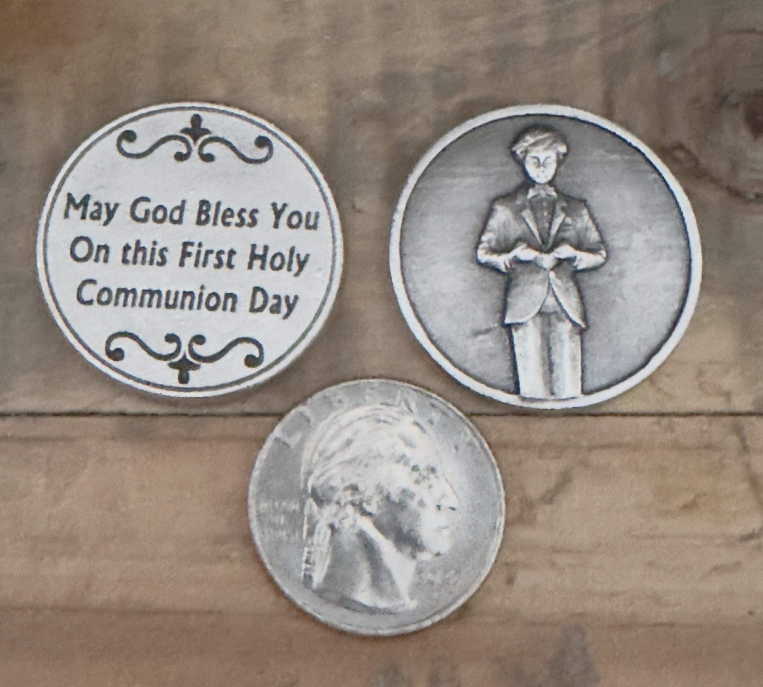 First Communion Prayer Token, Boys Gift, Italian Coin Lot of 5 - Etsy