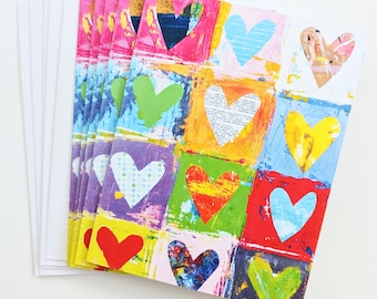 Notecard Set - Colorful Hearts
