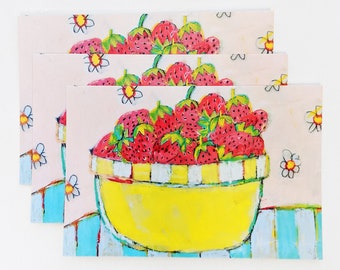 Postcard Set - Strawberries