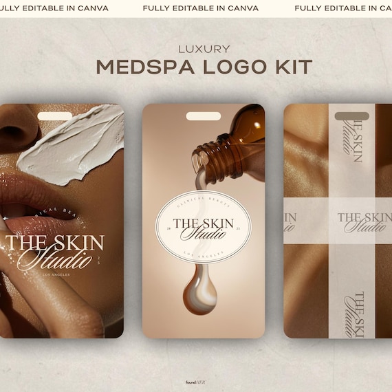 Luxury Medspa Brown and Beige Logo Template |  Elegant Medspa Branding | Nurse Injector, PMU, MUA, Brow Logo Design Canva | Beauty Branding