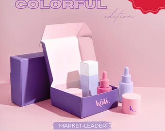 Kit de logotipos minimalistas y coloridos - Editable en Canva / 5 logotipos prediseñados, fuentes, paletas de colores y guía de marca / Logotipo empresarial minimalista