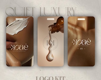 Kit de logotipos modernos y lujosos para empresas de belleza / Diseño de logotipos de lujo y sofisticación para marcas de maquillaje, pestañas, cuidado de la piel y belleza / Plantilla de logotipo elegante