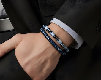 Sodalite & Lapis Lazuli Bracelet Set – Handmade Gemstone Jewelry