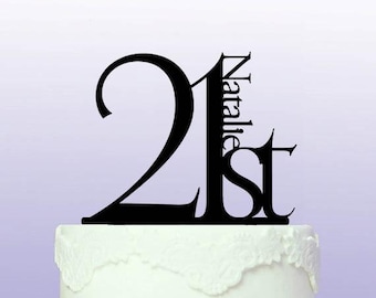 Beautiful 21st Birthday Cake Topper
