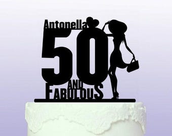 Adorno personalizado para tarta de 50 cumpleaños: una elegante celebración de un hito
