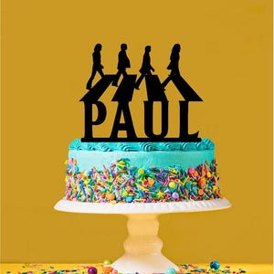 Adorno para tarta personalizado de Abbey Road de los Beatles