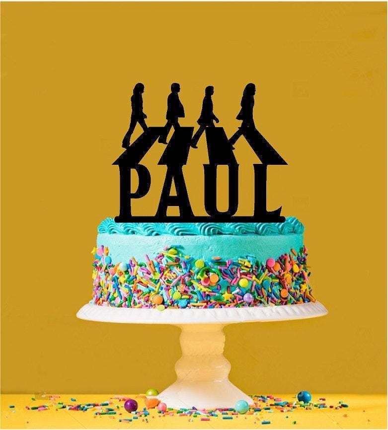 Adorno para tarta personalizado de Abbey Road de los Beatles