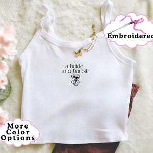 Embroidered Martini Bride Tank | Custom Bride In A Tini Bit Shirt | Bridal Shower Bow Tank | Bachelorette Tank | Future Mrs. PJs |