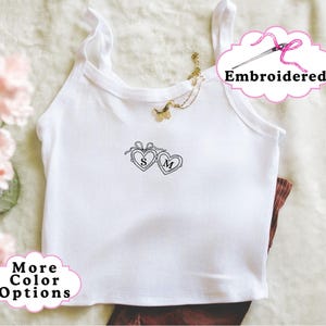 Embroidered Initials Bride Tank | Custom Heart Locket Shirt | Personalizied Bachelorette Tank | Custom Bride Name Shirt | Future Mrs. PJs