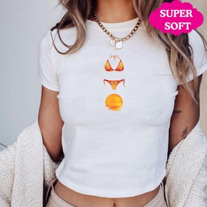 Sunset Shirt | Bikini Shirt | Italian Summer Tshirt | Beach Tshirt | Italian Summer Shirt | Coastal Shirt | 90s Crop Top | Oceancore Tee