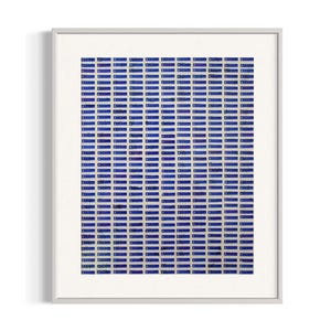 Briefmarken-Collage "PostCode" - Wanddekoration Blau