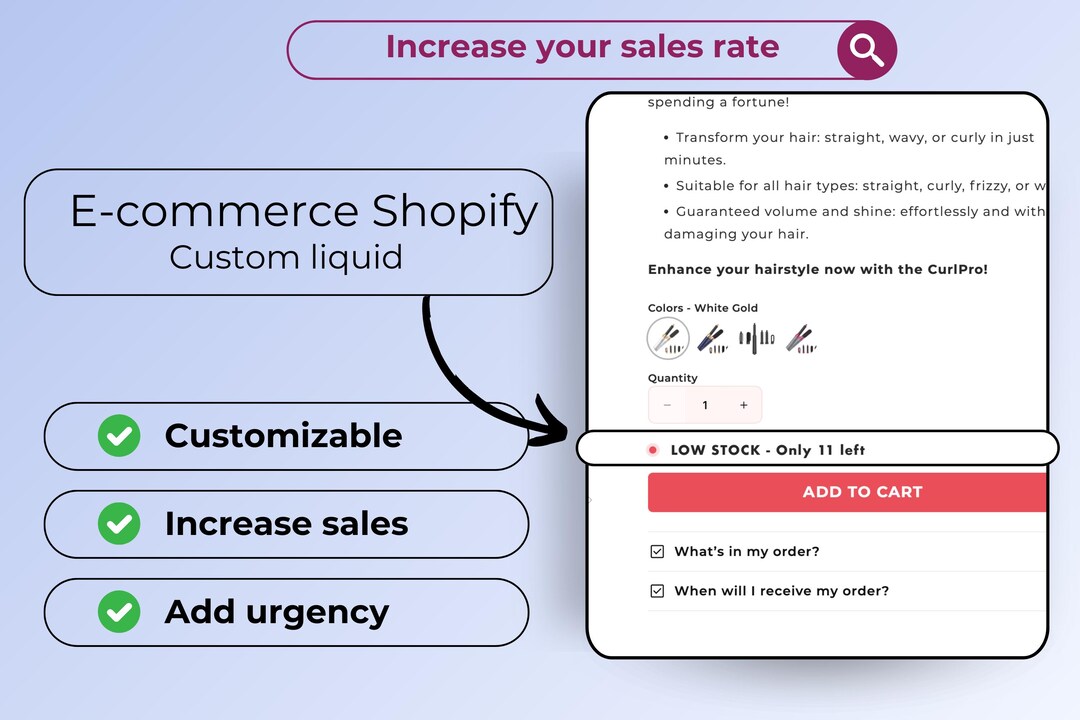 Create Urgency and Increase Your Sales! Custom Liquid Code - Etsy