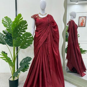 Designer Jimmy Chu Silk Saree: Handwork Blouse, Elegant Indian Wear
