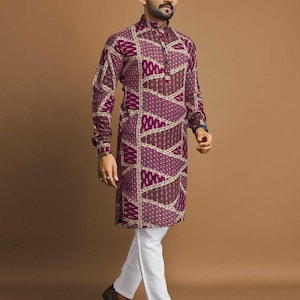 Foil Print Cotton Long Kurta: Bright Multicolour Festive Wear